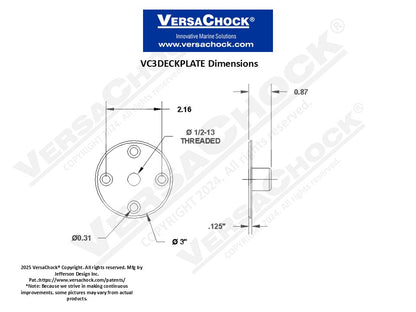 3" ROUND THREADED DECK PLATE