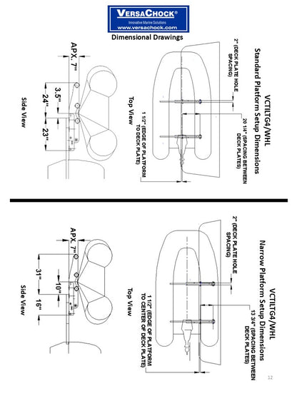 TILTING DAVIT CHOCKS WITH WHEELS (4TH Generation)